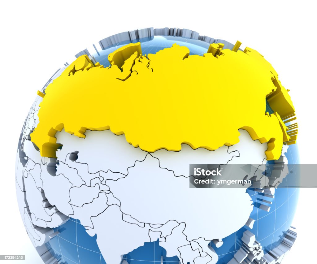 Globo, close-up in Russia - Foto stock royalty-free di Bianco