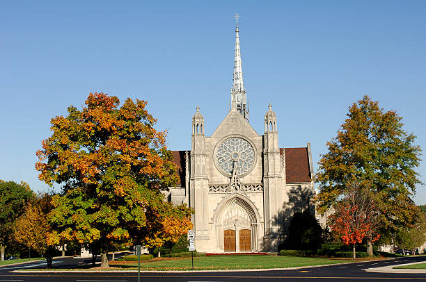 istock Church in Autumn Sunlight 172354246