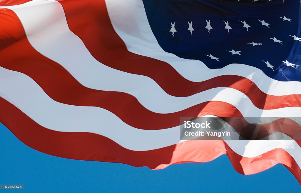 Bandeira americana, Estados Unidos da América a National Banner ondulantes, acenando - Foto de stock de Bandeira Norte-Americana royalty-free