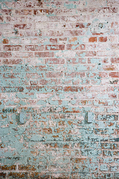 A photo of a colored brick wall