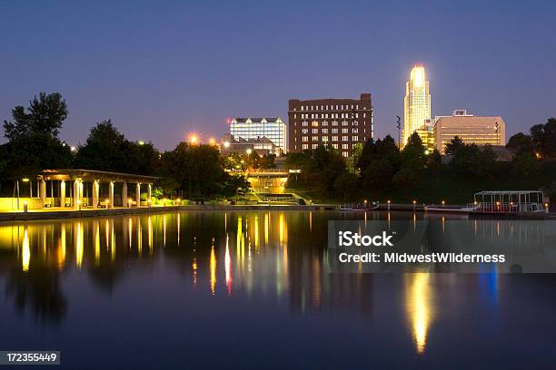 Downtown Park - Fotografie stock e altre immagini di Città - Città, Nebraska, Notte