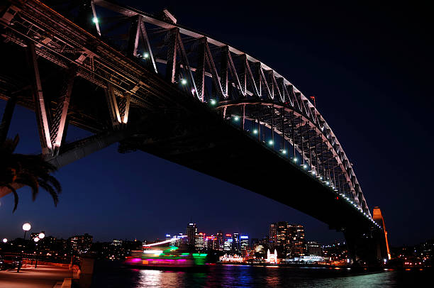 istock Harbour bridge in Sydney at night 172355504