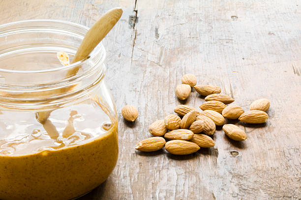 Homemade Almond Butter stock photo