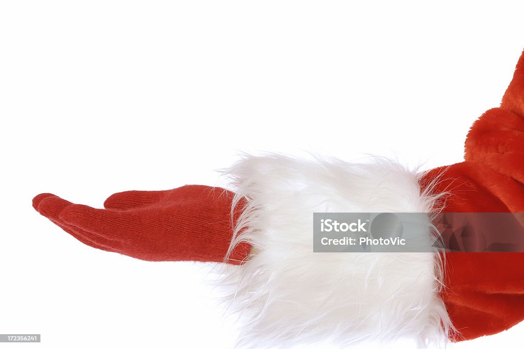 Santa's Hand Santa's hand as if holding something on white Glove Stock Photo