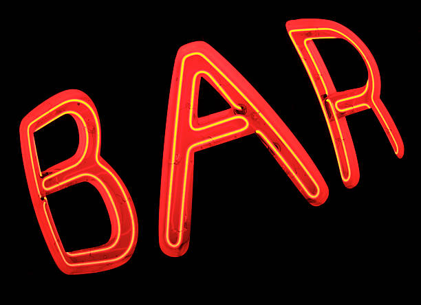 istock Bar Sign in Red Neon On Black 172356452