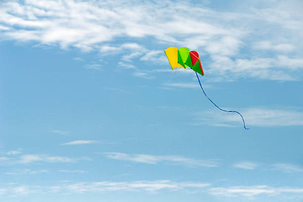 istock Children kite, flyer on the blue sky 172356484