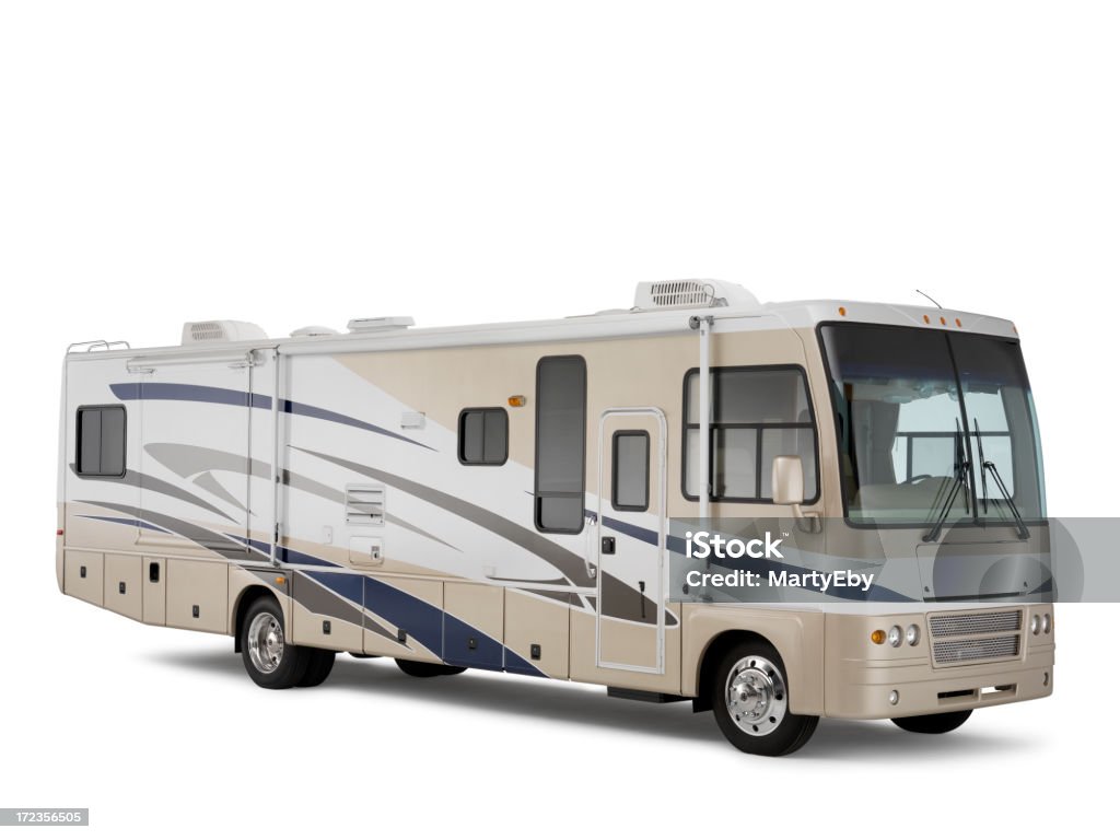 클래스 A motorhome 흰색 바탕에 흰색 배경 그림자 - 로열티 프리 캠핑카 스톡 사진