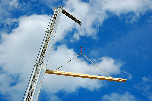Crane levantamento de madeira - foto de acervo