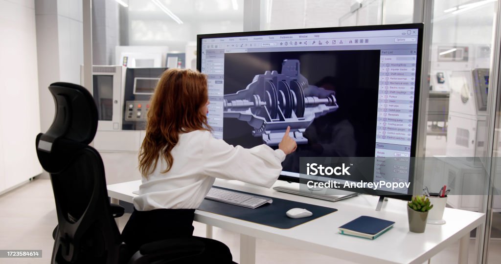 Computer Engineering 3d Engineer Doing 3d Cad Model Design On Computer Stock Photo - Download ...