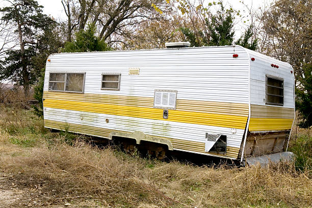 istock Old Abandoned RV Trailer Rural America 172358471