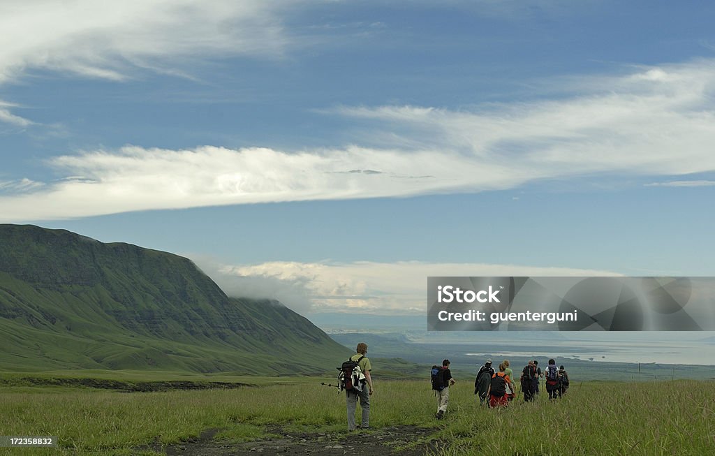 Grupo de caminhada na febre do vale do Rift - Royalty-free Lago Natron Foto de stock