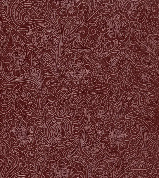 Photo of faux leather floral pattern