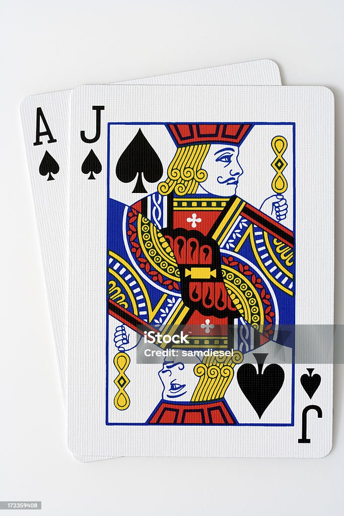 BlackJack Black Jack with the Jack of Spades and Ace of Spades. Blackjack Stock Photo
