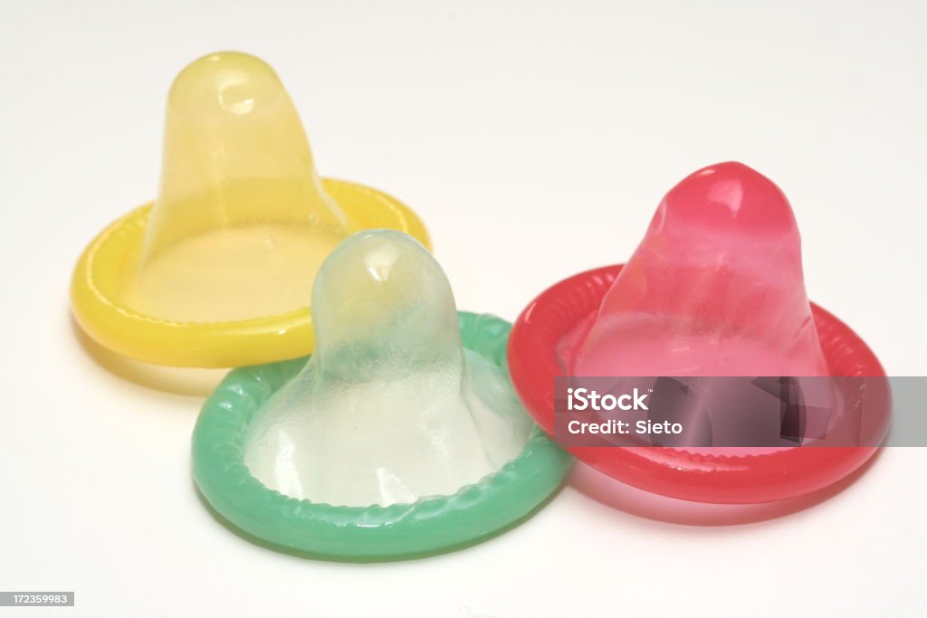 다색 콘돔 - 로열티 프리 3가지 개체 스톡 사진