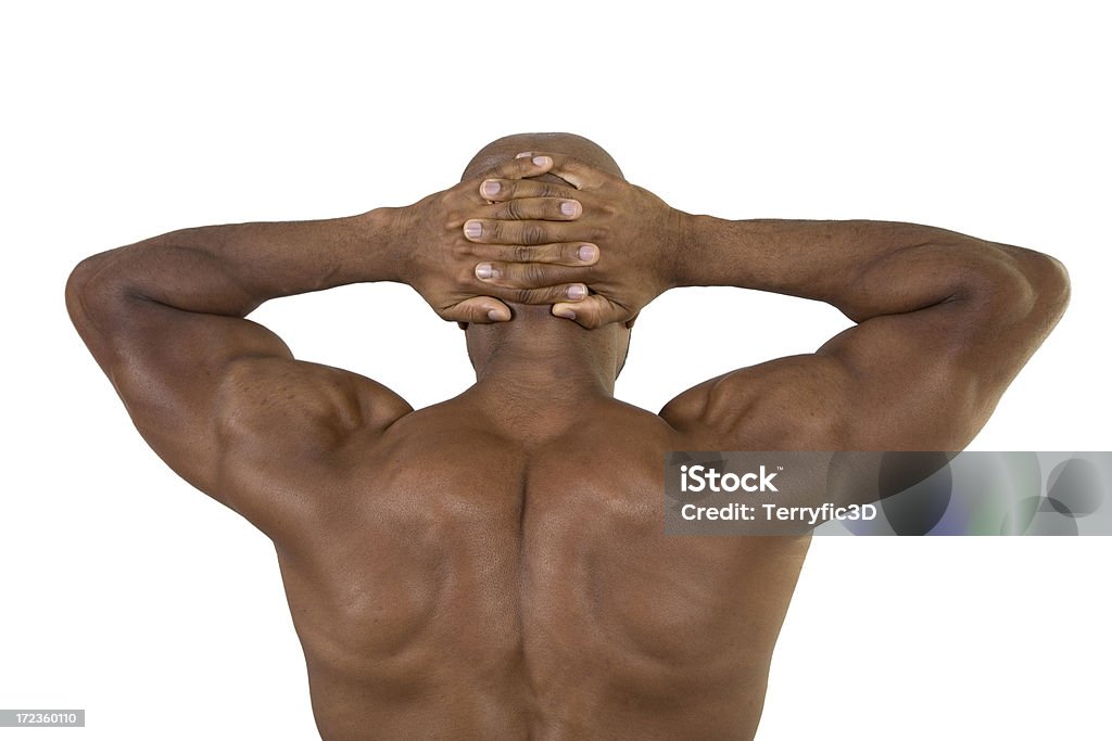 Fitness, Back, Arms Up Well-defined back muscles and arms Active Lifestyle Stock Photo