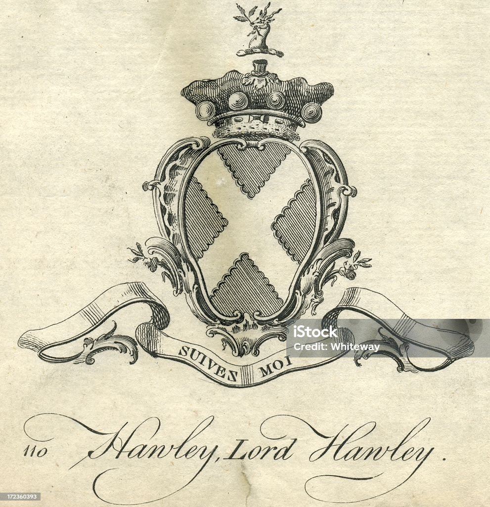 Brasão de armas do século XVIII, Lord Hawley - Ilustração de Brasão de armas royalty-free