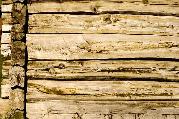 A wall of an old wooden house built in Northern Norway. Suitable to be used as a background with a little blur, a frame or clone work.
