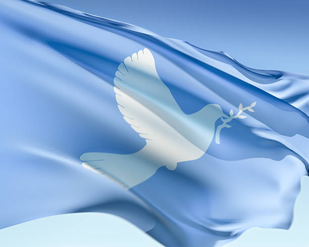 peace flagge - friedenstaube stock-fotos und bilder