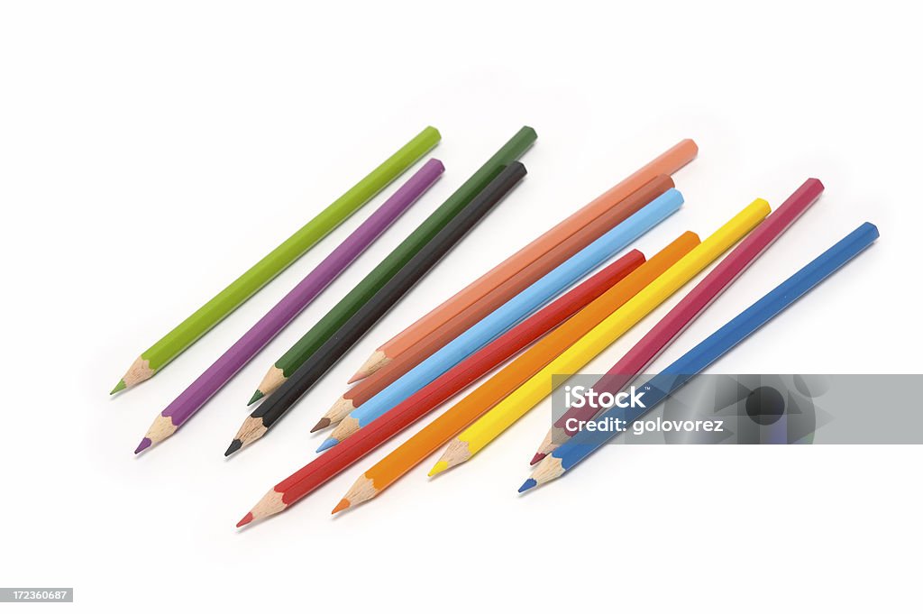 Colored pencils Set of colored pencils on white background Colored Pencil Stock Photo