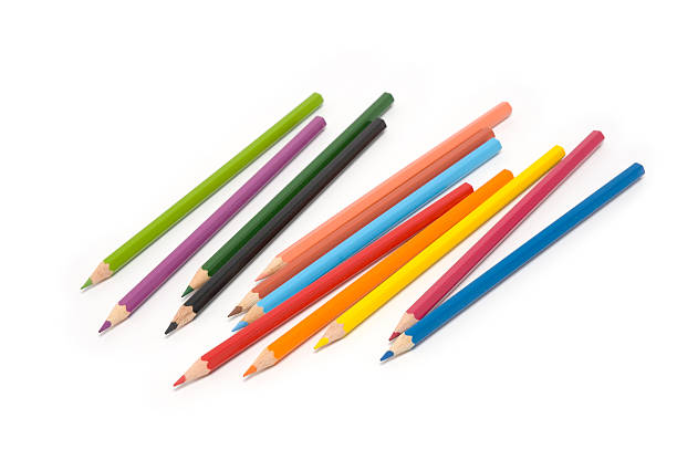 Colored pencils Set of colored pencils on white background colored pencil stock pictures, royalty-free photos & images