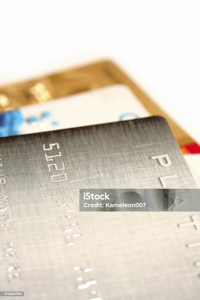 Cartões de crédito (isolado - Royalty-free Cartão Dourado Foto de stock