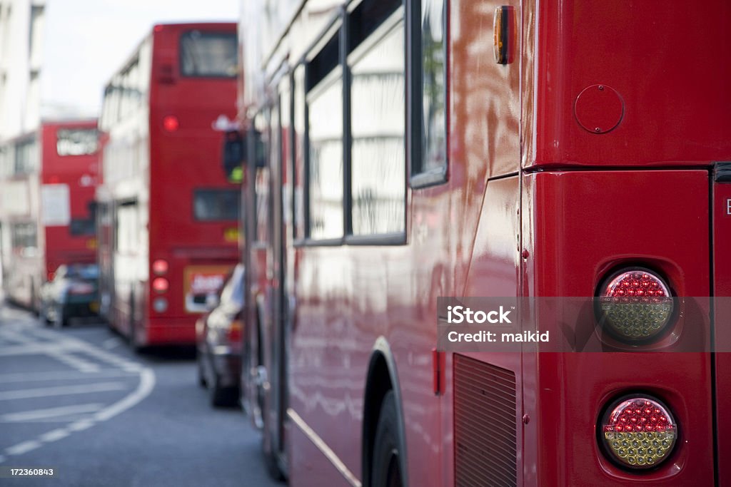 London Busse Warteschlange - Lizenzfrei Bus Stock-Foto