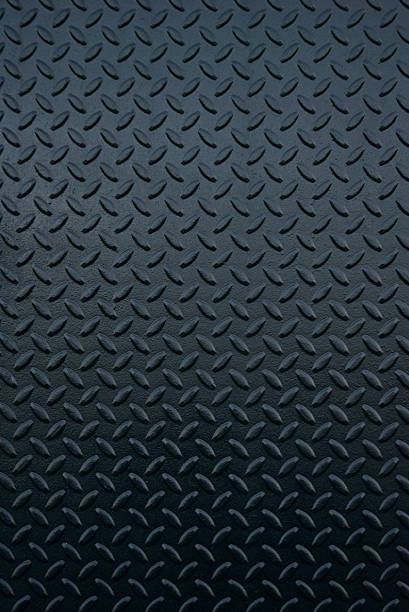 istock Shiny New Industrial Black Steel Tread Full Frame Background 172360878