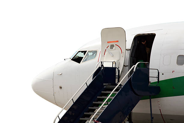istock Front of Boeing 737 ready for boarding, isolated on white 172360999