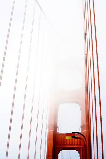 Fog horn sounds as it passes through the Golden Gate.