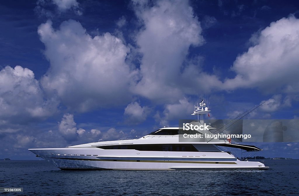 luxury motor yacht wealth motorboat indonesia Yacht Stock Photo