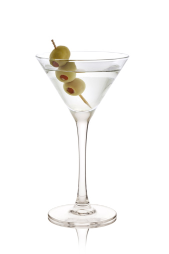 Martini Cocktail Isolated on White Background.