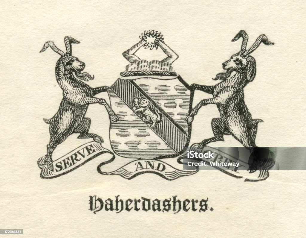 Worshipful empresa de Haberdashers armorial - Ilustração de Brasão de armas royalty-free