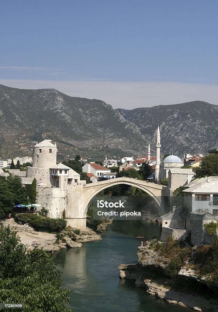 Old Bridge in Mostar Rebuilt Old bridge of Mostar in Bosnia Hercegovina Architecture Stock Photo