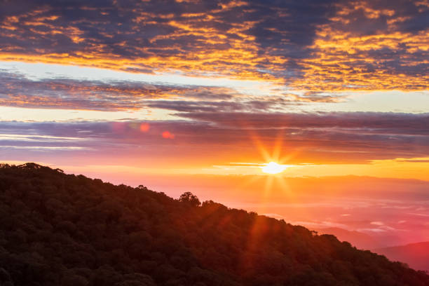istock The sun rising over the mountains in springtime. 1723614294