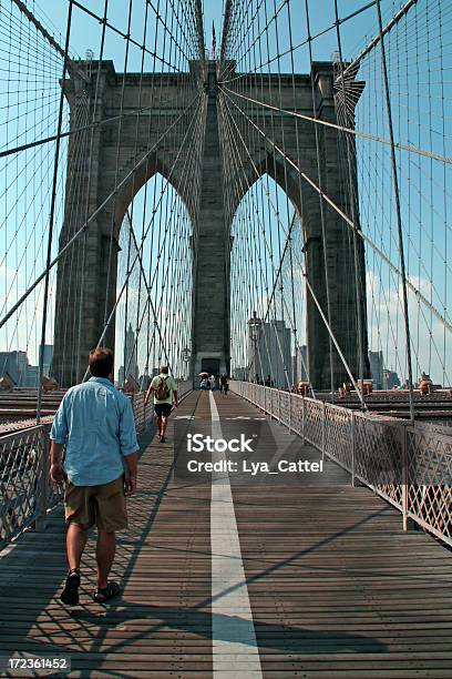 Brooklyn Bridge New York 1 Stock Photo - Download Image Now - Adult, Architecture, Blue