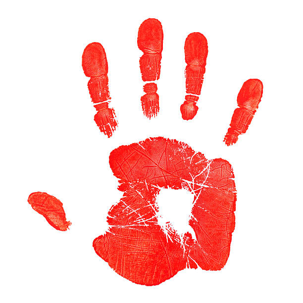 Red hand print Red hand print. handprint stock pictures, royalty-free photos & images