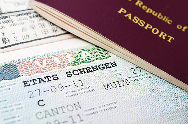 Schengen States visa stock photo