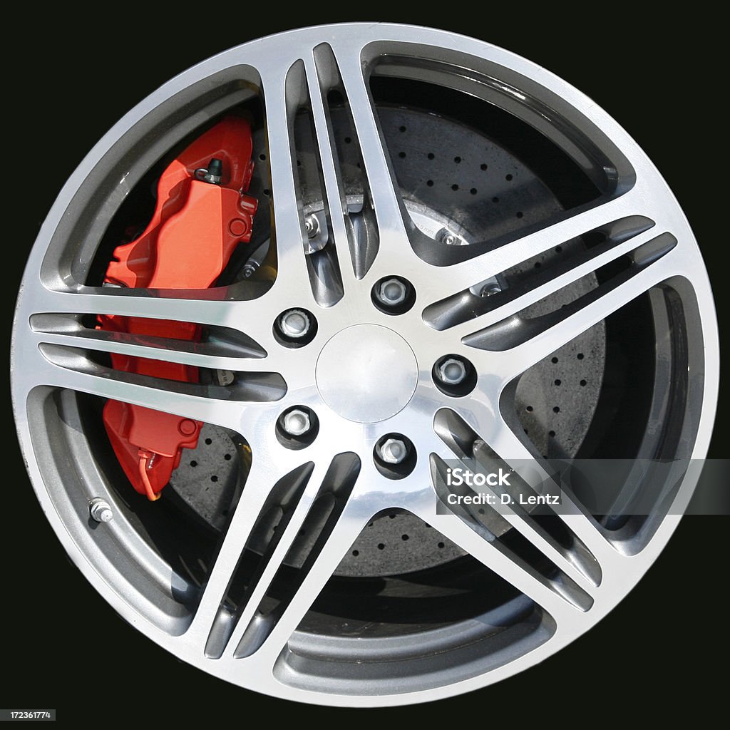 Ruota auto sportiva - Foto stock royalty-free di Sfondo nero