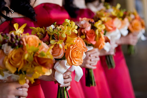 istock Bridesmaids and Bouquets at a wedding 172362151