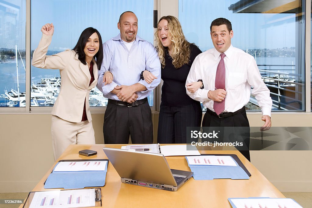 Eufóricas equipe de negócios - Foto de stock de Adulto royalty-free