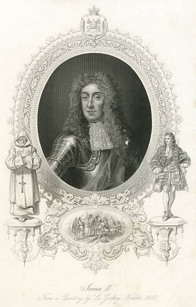 istock Portrait engraving James II of England 172362359
