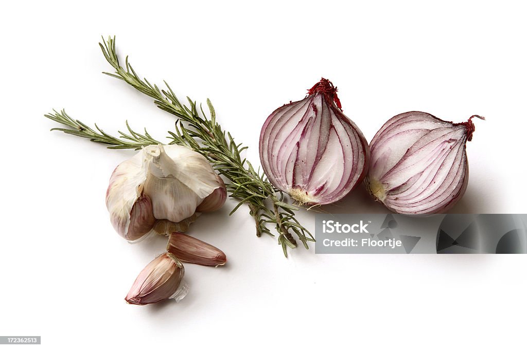 Ingrédients: Ail, oignon et au thym - Photo de Ail - Légume à bulbe libre de droits