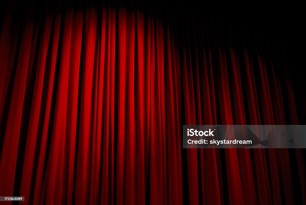 Красный Бархатный занавес - Стоковые фото Бродвей - Нью-Йорк роялти-фри