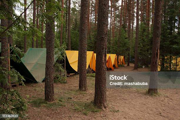 Photo libre de droit de Camping En Bois banque d'images et plus d'images libres de droit de Abri de plage - Abri de plage, Activité, Activité de loisirs