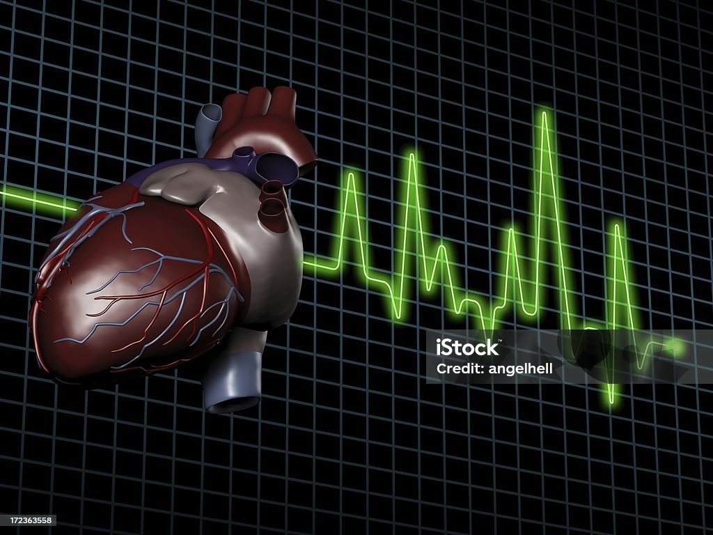 ECG/Electrocardiogram (EKG) mit Menschliches Herz auf dem Bildschirm - Lizenzfrei Analysieren Stock-Foto