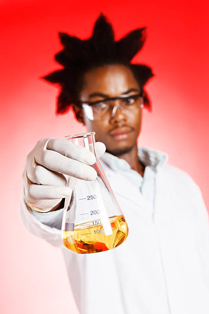 Close-up of a scientific experiment on a laboratory