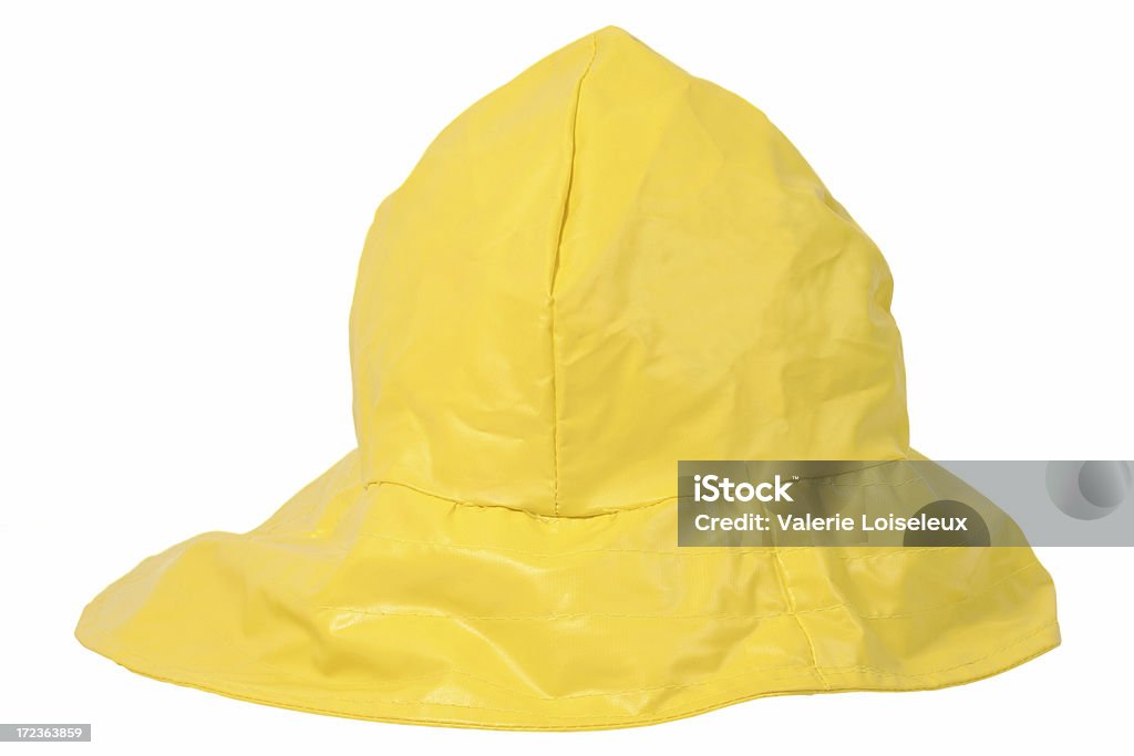 Yellow Rain Hat Stock Photo - Download Image Now - Rain Hat, Cut