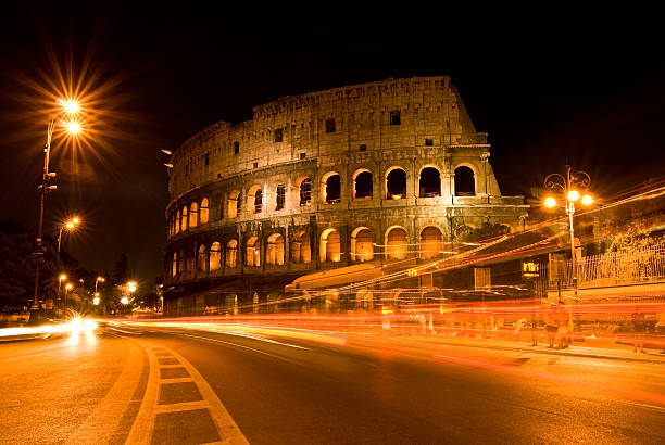 Colosseum at Night stock photo