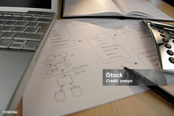 Photo libre de droit de Des Plans banque d'images et plus d'images libres de droit de Ordinogramme - Ordinogramme, Bureau - Ameublement, Calculette