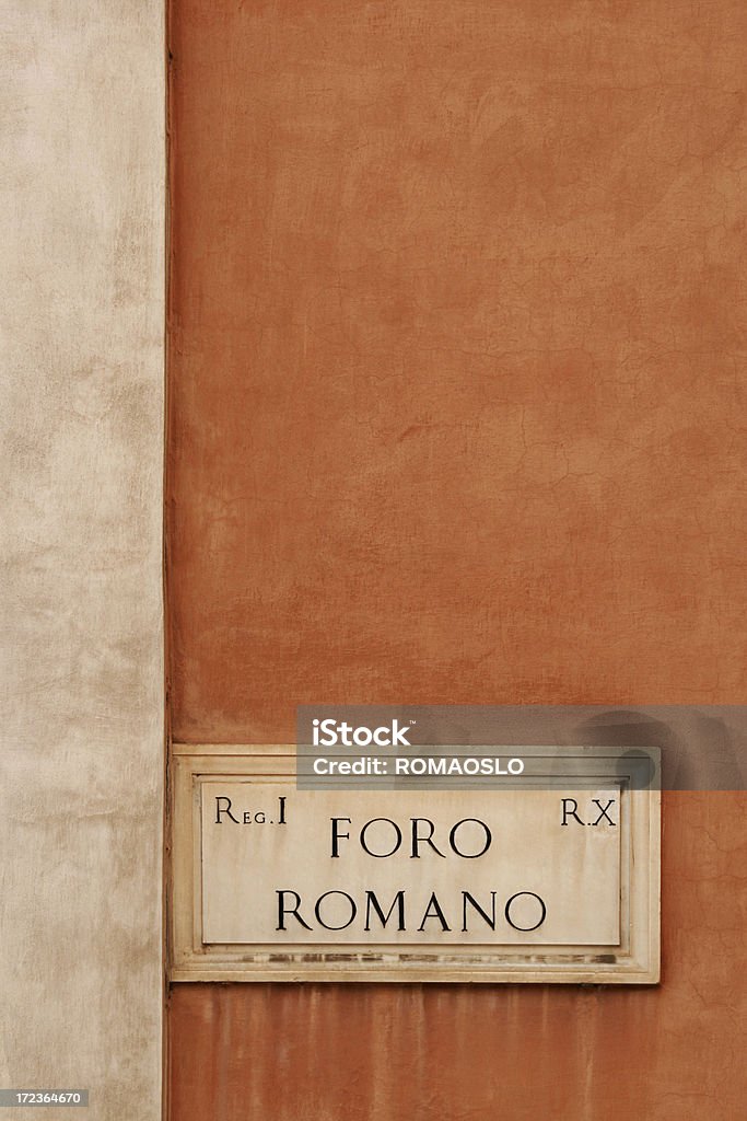 Il foro romano, Roma Italia segnale in marmo - Foto stock royalty-free di Roma - Città